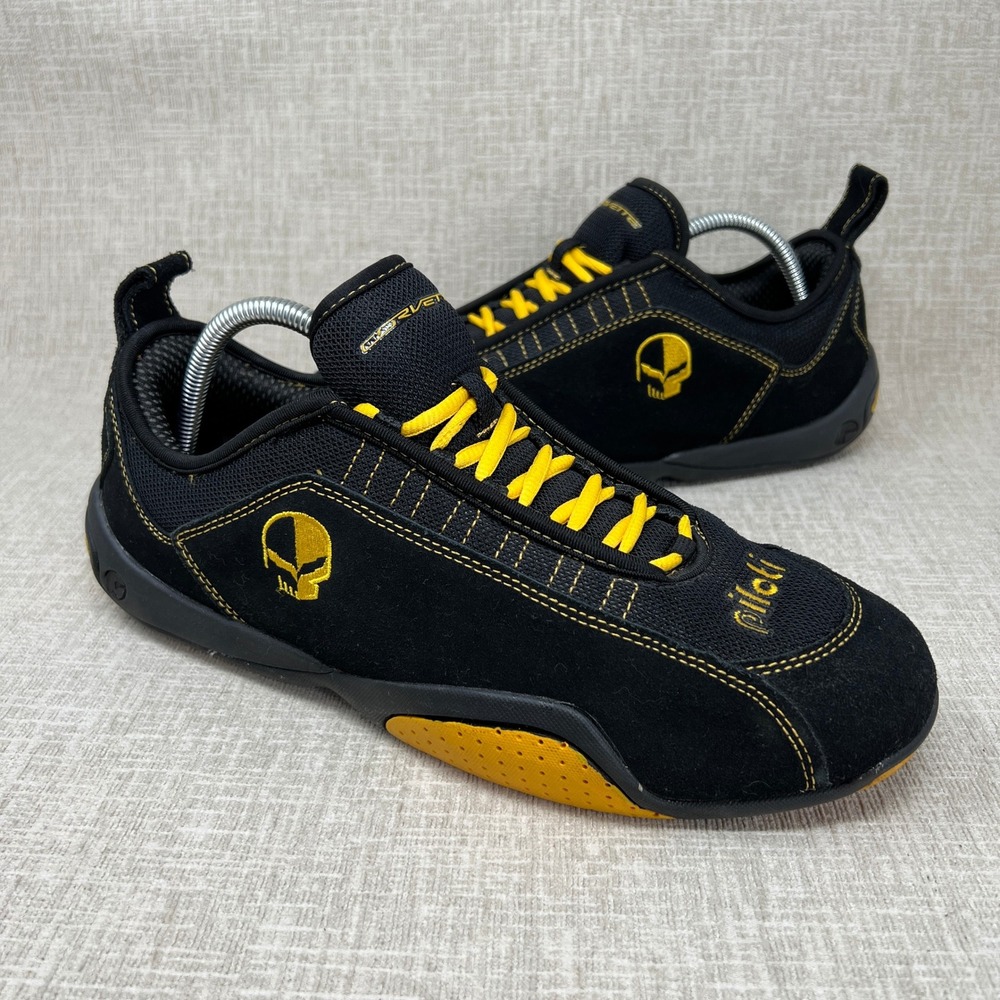 Piloti Spyder S1 Corvette C7 Ltd Edition Driving Shoes Mens 10 Black Jake Skull